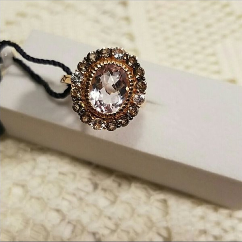 14kt leVian Strawberry Gold pink amethyst ring - Picture 3 of 8